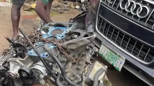 Cleaning and maintenance of large engine