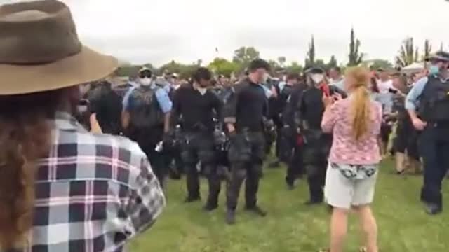 Australia - More Police Violence On Display Outside Parliament...