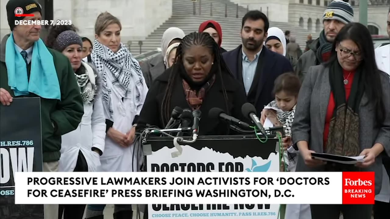 Cori Bush, Rashida Tlaib Join 'Doctors For Ceasefire' Press Briefing In Washington, D.C.