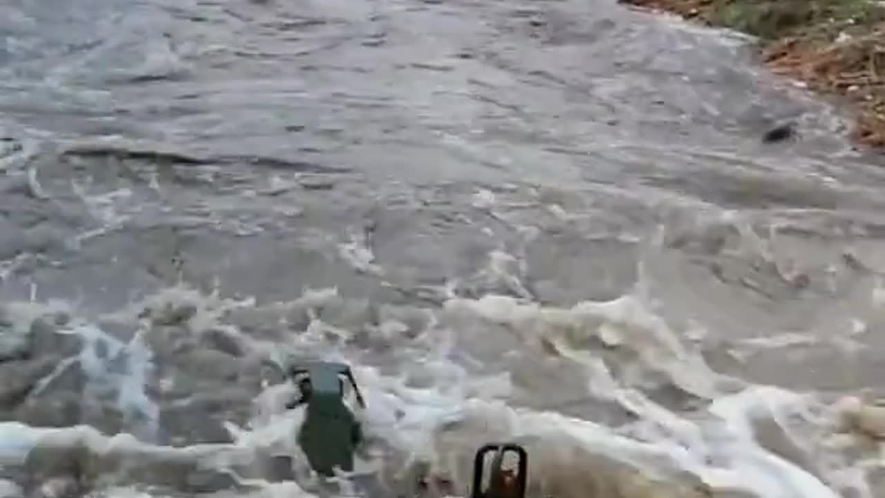 Ukrainian Armored Convoy Crossing a Small River