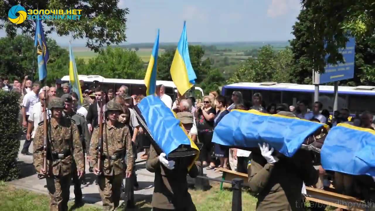 2018, Ukraine, reburial of the remains of Waffen SS Galician division.