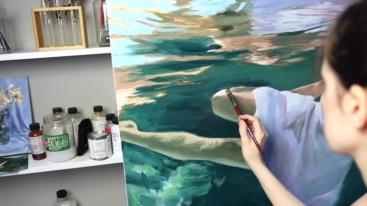 I painted myself underwater (it took 4 months) | Oil Painting Time Lapse | Realistic Water