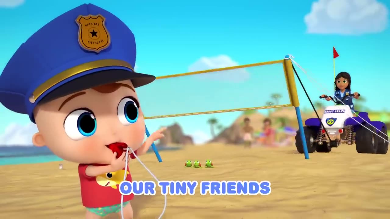 Beach Rescue Team Song ( Saving Turtles ) _ Little Angel kids songs & Nursery Rhymes