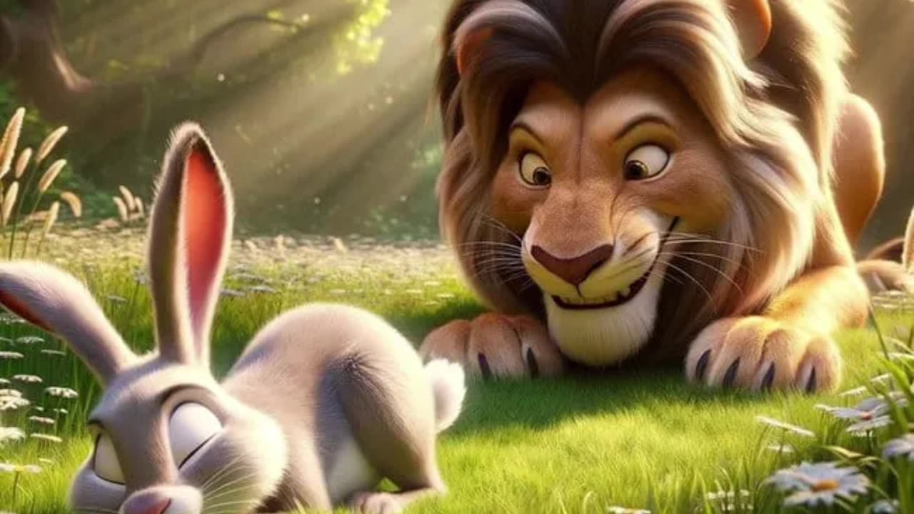 3 rabbits and lion story