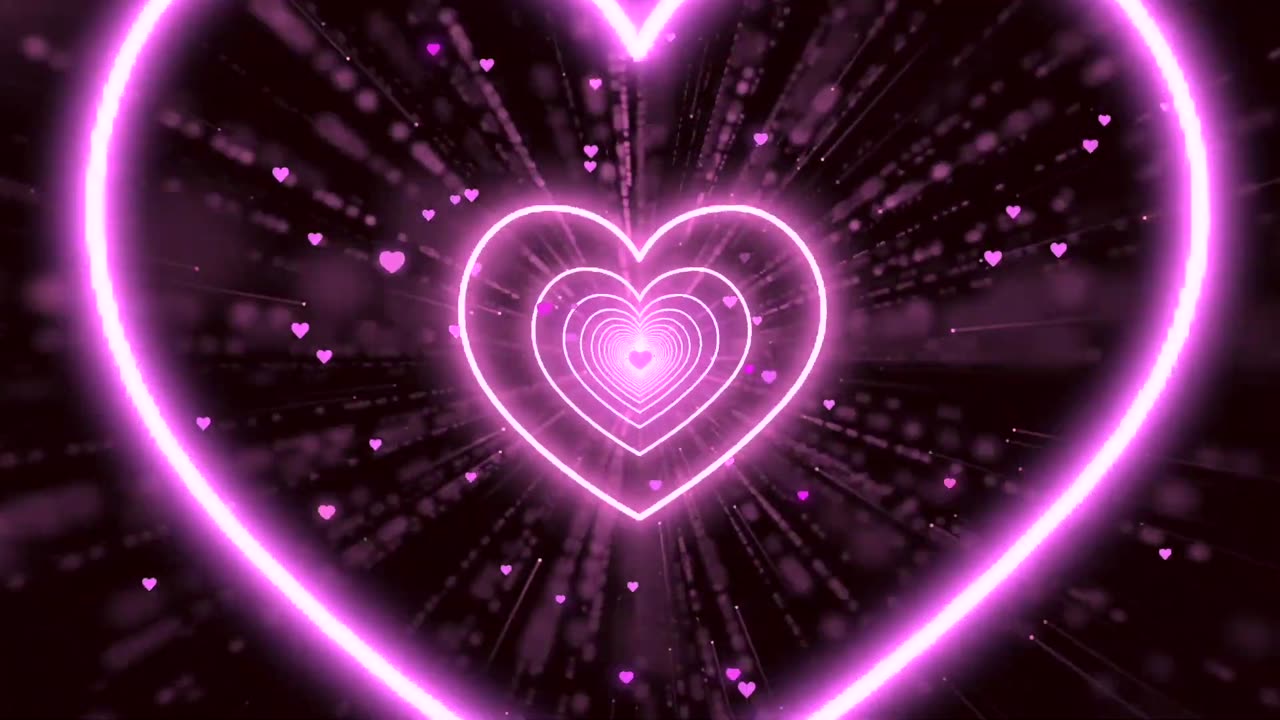 308. Neon Tunnel Background Videođź’—Love Heart Heart