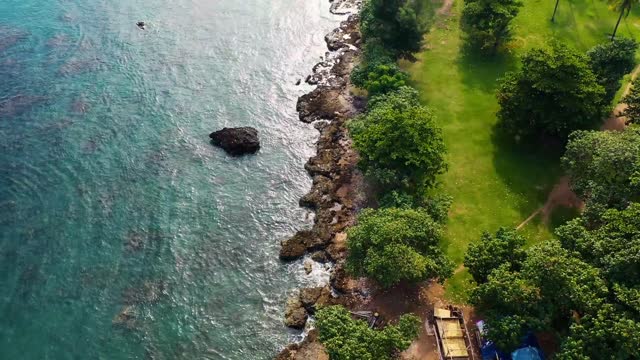 An amazing island with direct sea view, photographed from a plane.