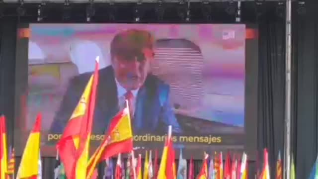 DONALD TRUMP HABLA MEDIANTE VÍDEO EN ACTIVIDAD DEL PARTIDO ESPAÑOL "VOX".