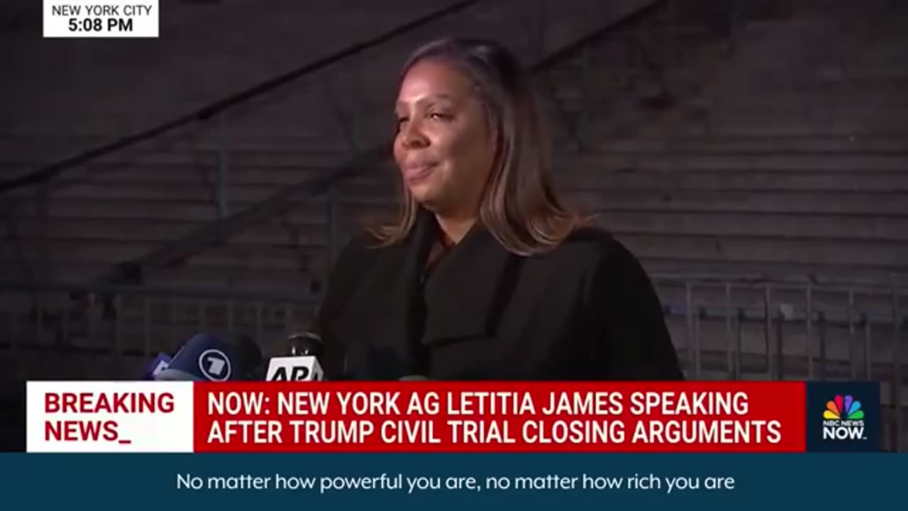 Tish James Press Conference Excerpt from NYC Regarding Trump's Legal Case