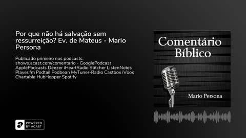 Por que não há salvação sem ressurreição? Evangelho de Mateus - Mario Persona