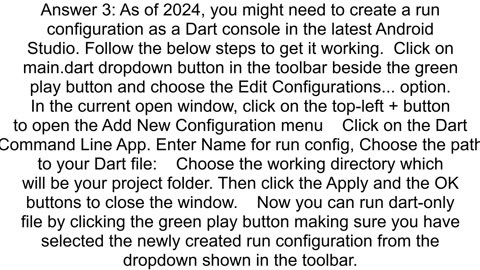How to run a Dart program without running simulatoremulator in Android Studio