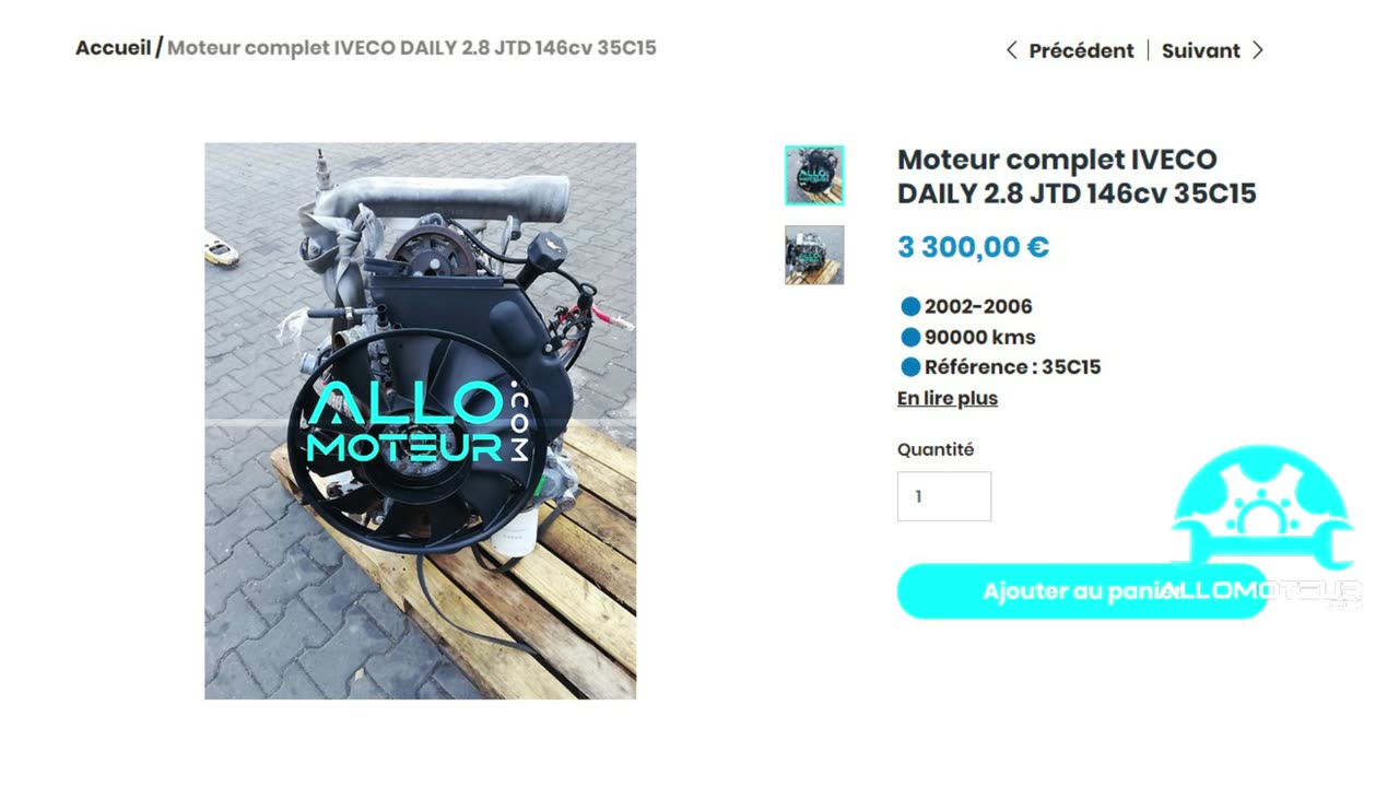 ALLOMOTEUR.COM - Moteur complet IVECO DAILY 2.8 JTD 146cv 35C15