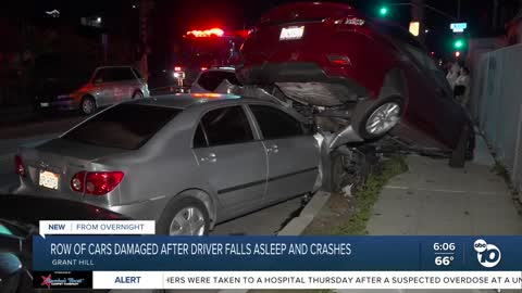 Car crashes into parked cars in Grant Hill area