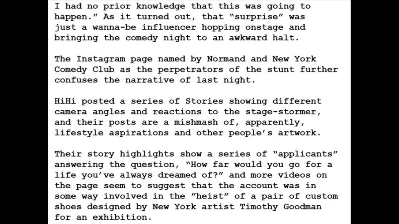 24-0125 - New York Comedy Club Posts Bizarre Explanation for Mark Normand Incident