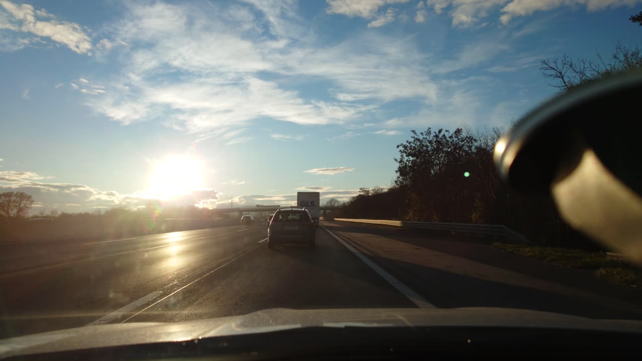 Time-lapse Autobahn on a beautiful day