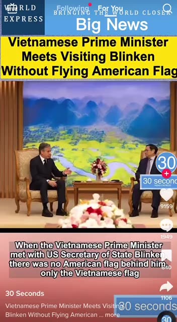Vietnamese PM Meets Blinken. No Flag?