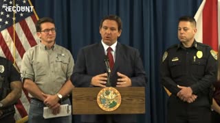 Gov. Ron DeSantis while discussing Florida's bonus program for out-of-state law enforcement