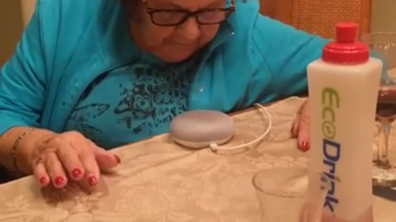 Grandmother using Google Home for first time