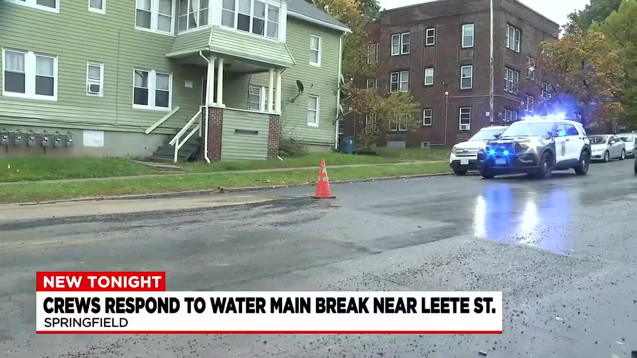 Crews respond to water main break on Leete Street in Springfield