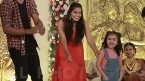 Actor cute baby dance with family