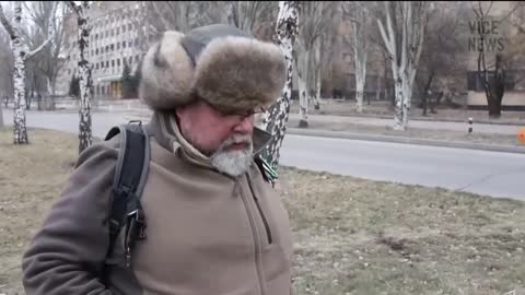 2015 Ukraine war. Meeting foreign mercenaries of Donetsk army