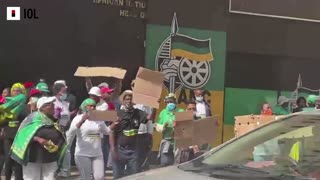 ANC members from Ward 127 on the West Rand picket at Luthuli House