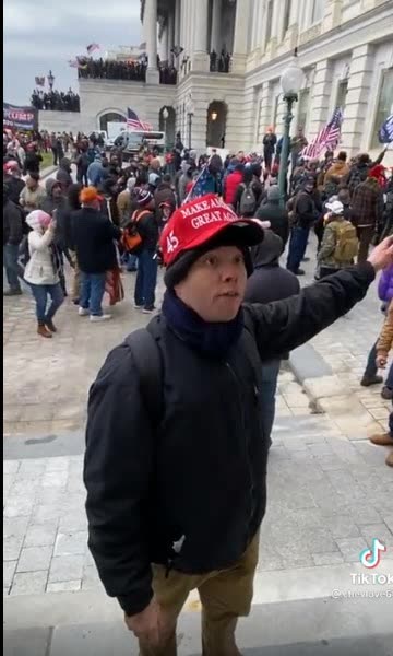 Jan 6th Man Wearing MAGA Cap Begs Capitol Police To Stop Entry to Capitol