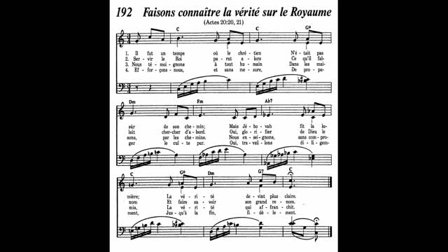 Faisons connaître la vérité sur le Royaume (Cantique 192 de Louons Jéhovah par nos chants)