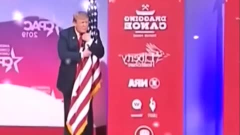 Donald Trump hug American flag!