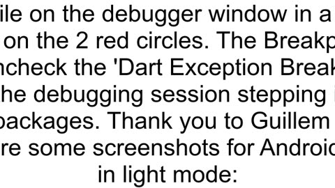 How to tell the debugger not to stop on exceptions