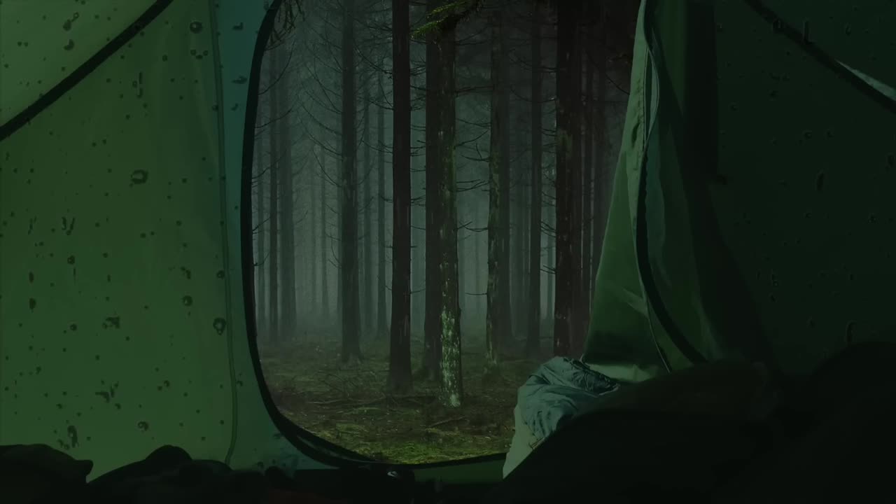 Rain on Tent Sounds for Sleep - 1 hour rain sound - Camping in the rain