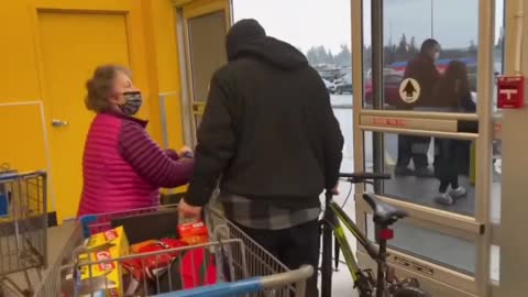 Grandma Doesn't Play Around With Thief At Walmart!