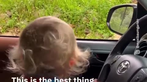 Dad pretends to pull child over