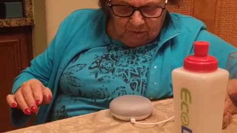 Italian grandmother learning to use Google home