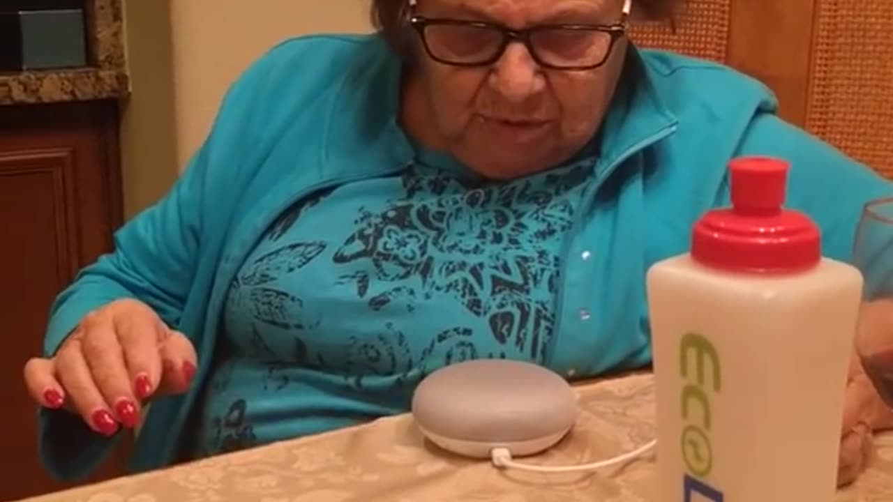 Italian grandmother learning to use Google home