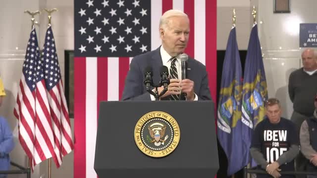 Biden speaks on his economic plan leading to a manufacturing boom in Michigan