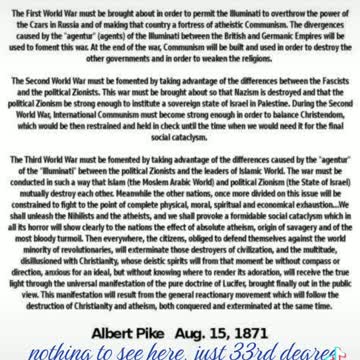 The freemason and Vatican's plan for 3 world wars