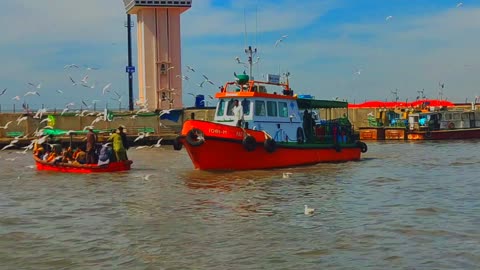 Beautiful ship On sea