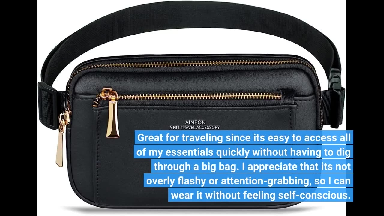 Customer Reviews: Fanny Packs for Women, Waterproof Black Fanny Pack Crossbody Belt Bag for Wom...