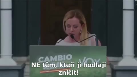 Georgia Meloni na sjezdu strany VOX v andaluzské Marbelle