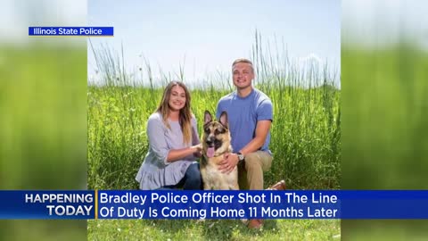 Bradley officer Tyler Bailey, shot in the line of duty, heading home