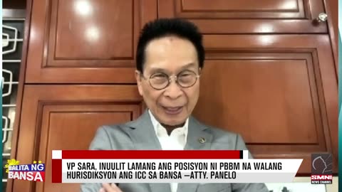 VP Sara, inuulit lamang ang posisyon ni PBBM na walang hurisdiksyon ang ICC sa bansa —Atty. Panelo