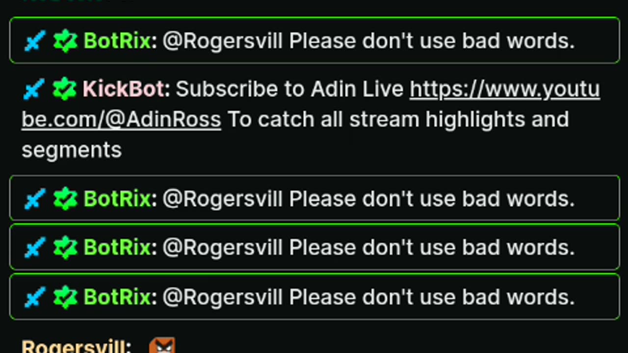 Dumb botrix adin ross need removed these bots 01/5/24