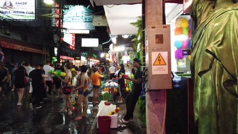PATTAYA Walking Street _ Thailand 🇹🇭- Songkran at Night