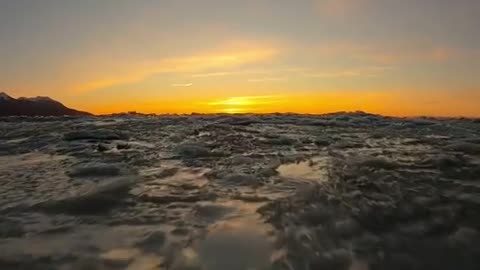 Snow melting in the ocean