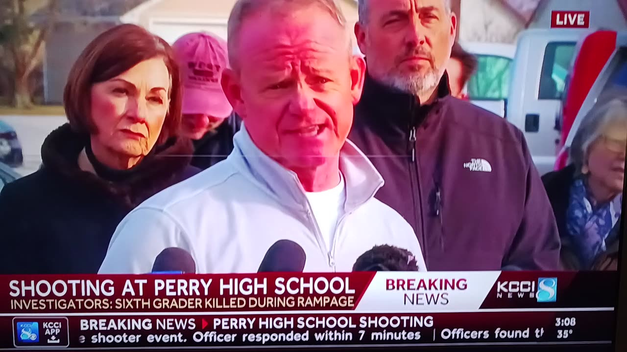 News Conference In Perry Iowa Regarding Shooting At Perry High School