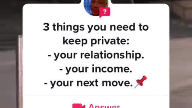 3 things that you must keep private! Watch and Learn.