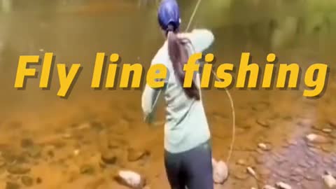 Fly line fishing