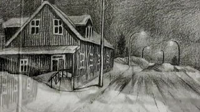 Streets in snow ❄️ at night #CapCut #drawing #pencil #sketch #fyp #foryou