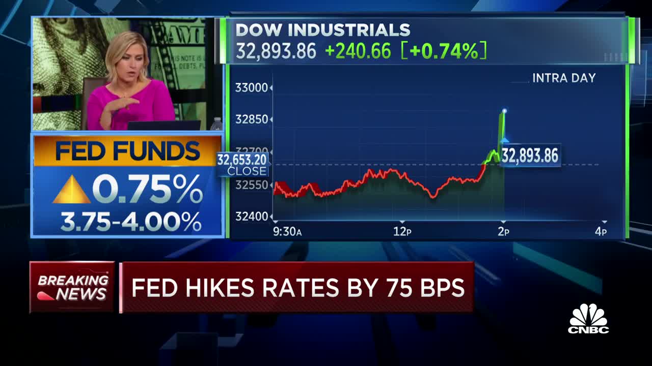 Fed hikes rates by another 75 bps