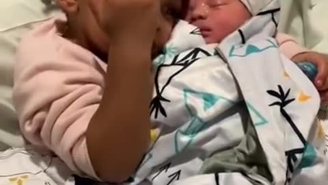 sister meeting her brother for the first time 🥺😍♥️